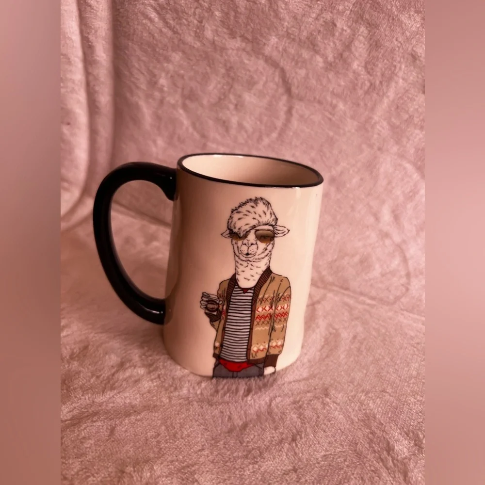 Llama Coffee Cup Signature Housewares Oversized Mug Llama Sweater Stoneware